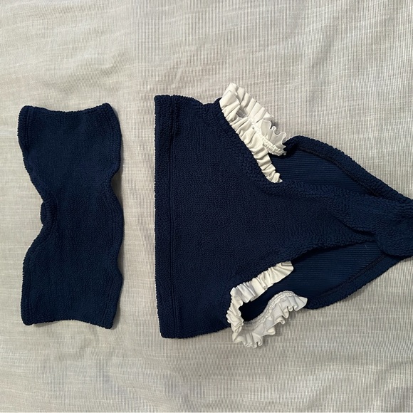 Hunza G Osiris Navy Textured high waisted bikini - Picture 1 of 4